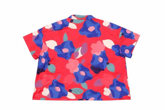 Peppermayo Sweet Relief Oversized Linen Short set in Floral Fantasy Red, 5X - Picture 2 of 4